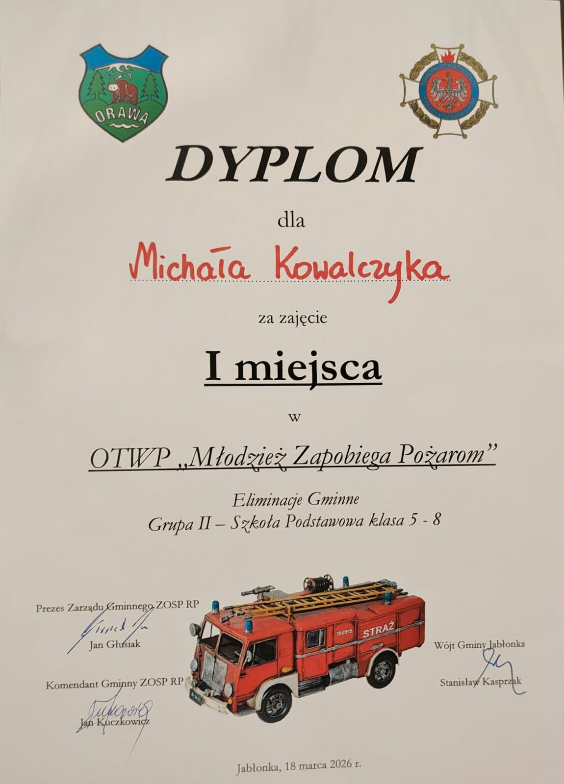 Młodziez zapobiega pożarom Młodziez zapobiega pożarom