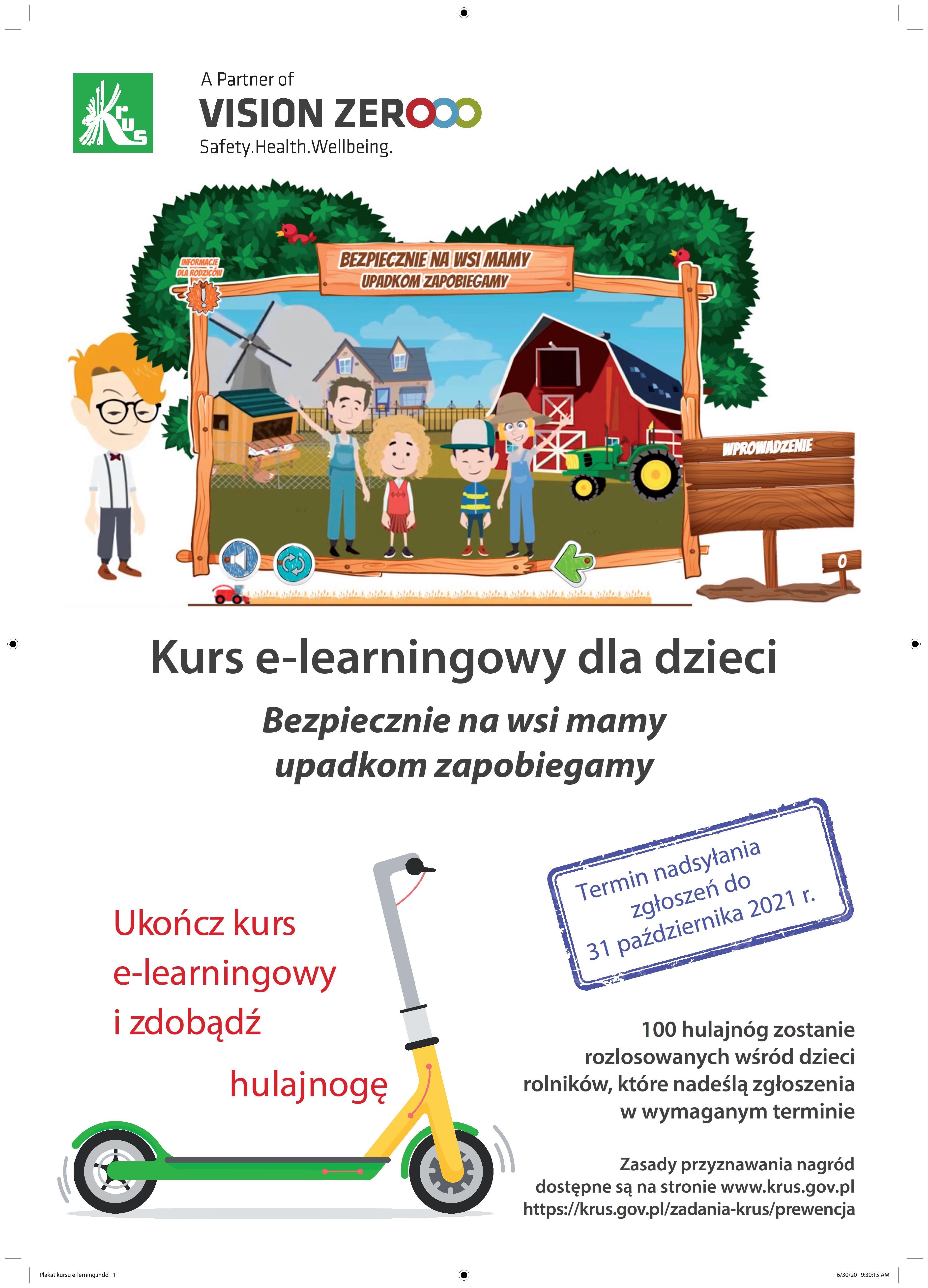 Plakat kursu e lerning A3 druk 2021 obraz